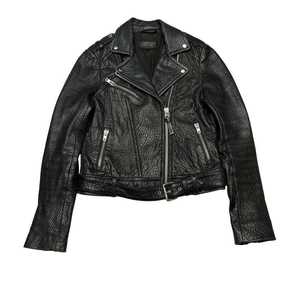 Mackage for Aritzia Pebbled Lamb Leather Motorcycle Jacket Women's Small Biker